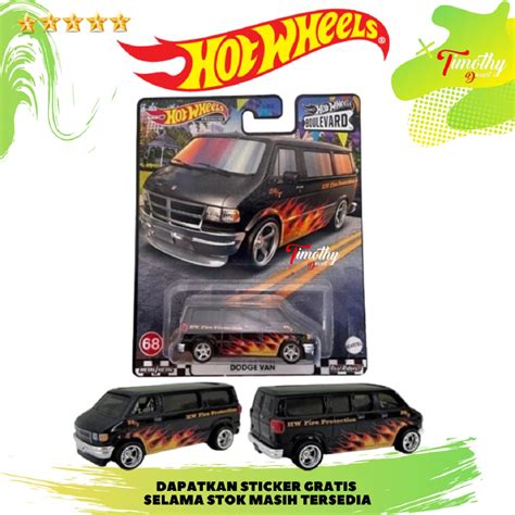 Jual Hot Wheels Premium Boulevard Dodge Van Hitam Fire Protection Flames Shopee Indonesia