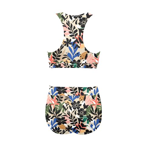 Tropical Color Asf C Crop Top Bikini Set Model S Id D