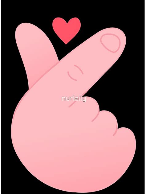 Saranghae Korean Finger Heart Korean Love Hangul Art Print For