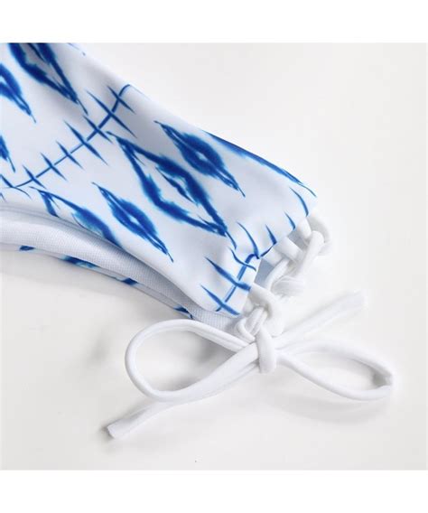 Padded Bikini Women Two Piece Swimsuit Lace Up Bottom Bathing Suit Blue CW182OW2WCQ