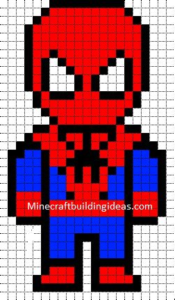 Simple Spiderman Pixel Art Grid Draw Metro