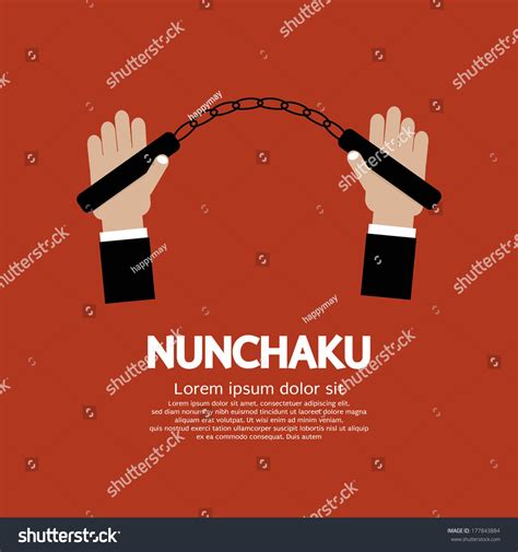 Hand Holding Nunchaku Stock Vector Royalty Free Shutterstock