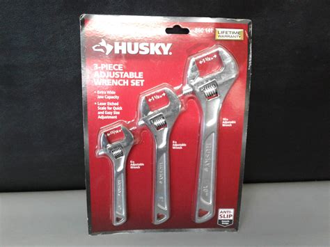 Lot Detail Husky Adjustable Wrench Set3 Piece