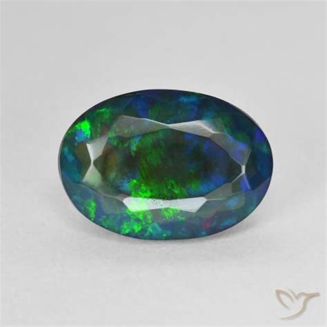 2 43ct Loose Oval Cut Black Opal Gemstone 12 6 X 8 9 Mm GemSelect