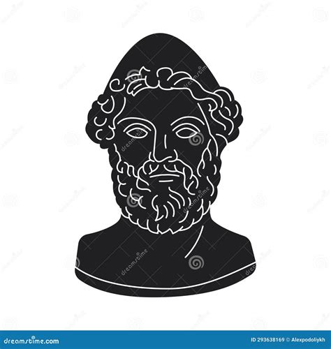 Statue Of Hephaestus Black Concept Cartoon Vector CartoonDealer