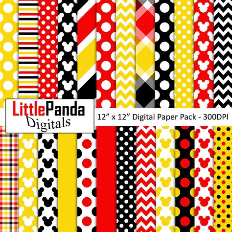 mickey mouse digital paper scrapbook papers mickey background polka