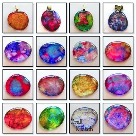 DIY Alcohol Ink Pendants Jewelry Craft Tutorial Alcohol Ink Jewelry