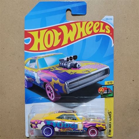 Jual Hot Wheels Dodge Charger R T Hw Art Cars Yellow Purple Rt Shopee Indonesia