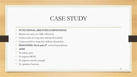 Cervical spondylosis; Physiotherapy approach | PPT