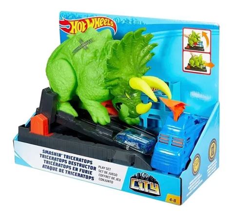 Pista Hot Wheels City Dinossauro Ataque De Tricer Tops Parcelamento Sem Juros