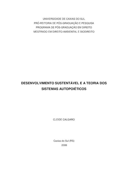 Pdf Desenvolvimento Sustent Vel E A Teoria Dos Livros Livrosgratis