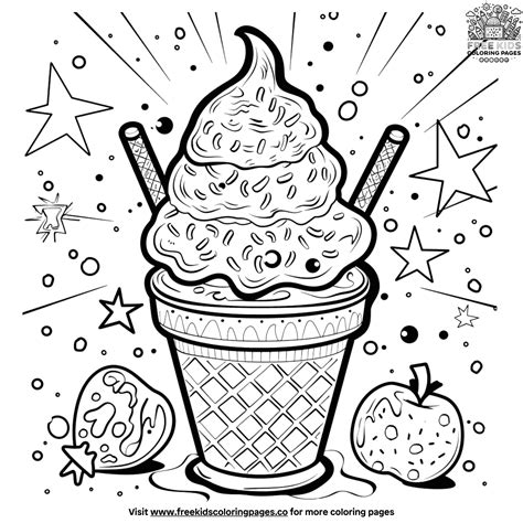 Joyful Holiday Ice Cream Coloring Pages