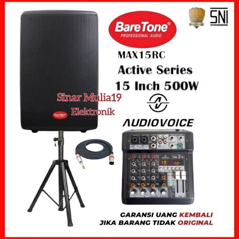 jual paket sound system speaker aktif   baretone maxrc mixer