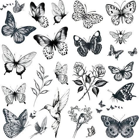 Mua Tazimi 6 Sheets Large Black Butterfly Temporary Tattoos For Women Flowers Butterflies