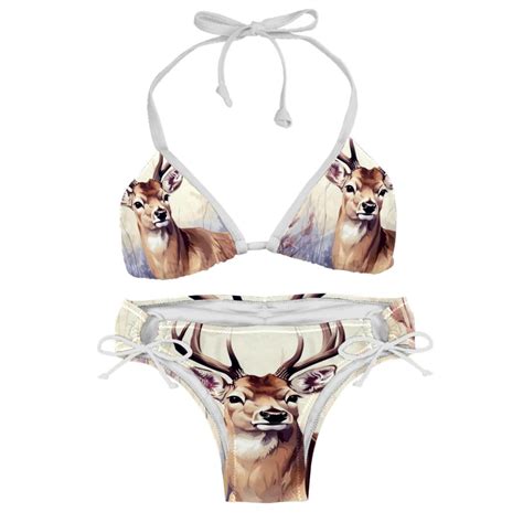 Deer Detachable Sponge Adjustable Strap Bikini Set Two Pack For Any Summer Scene Walmart