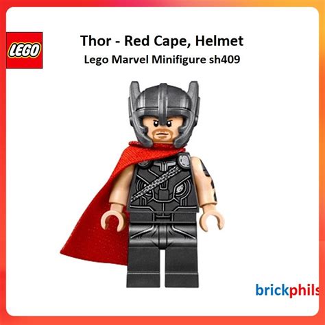 Lego Marvel Minifigure Sh409 Thor Red Cape Helmet Shopee Philippines
