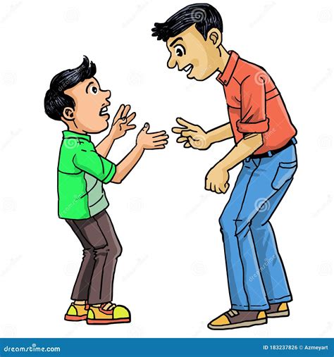 Cartoon Two Brothers Kids Argument Vector Illustration | CartoonDealer ...