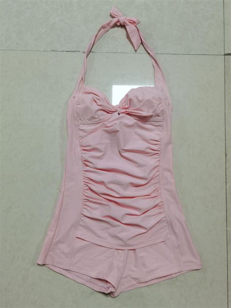 One Piece Pink Cute Halter One Piece Swimwear Swimwear And Bikini Price