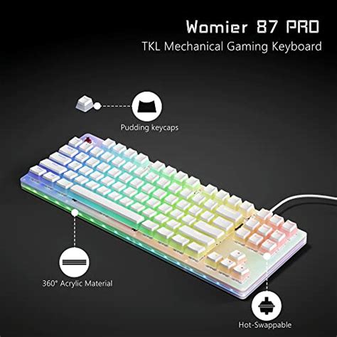 Xvx Womier K Pro Tkl Mechanical Keyboard Hot Swappable Keyboard With Pudding Keycaps Rgb