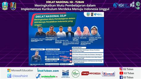 DIKLAT NASIONAL 32 JP IGI KAB TUBAN 2024 YouTube