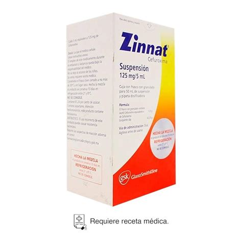 Zinnat Cefuroxima 125 mg 5 ml suspensión polvo para 50 ml Walmart