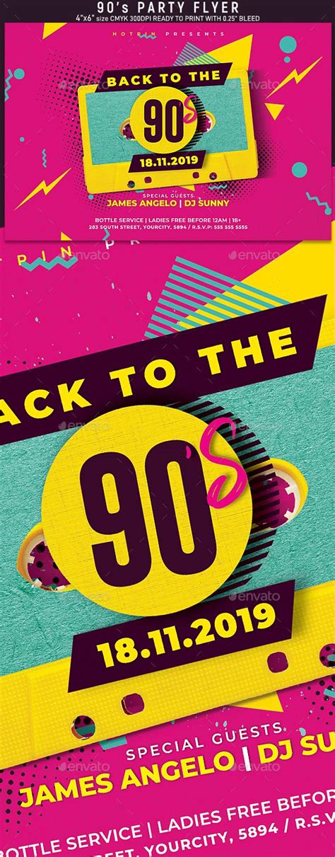 Get Groovy With Our 90s Party Flyer Template