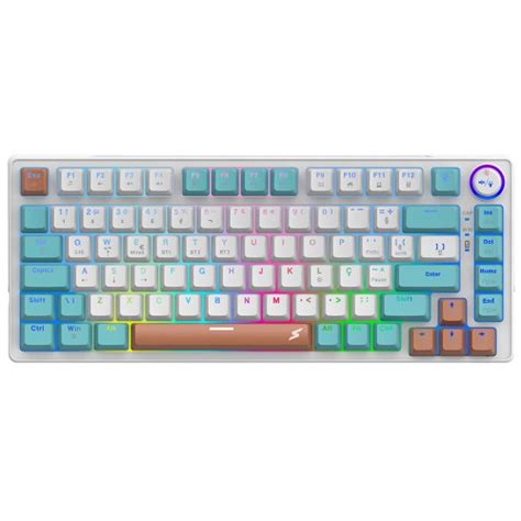 Teclado Gamer Superframe Ribbon Wireless Rgb Switch Red Tkl Abnt Hot Swap Sem Fio White Green
