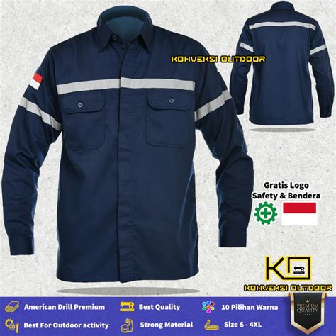 Jual Baju Kemeja Safety Wearpack K Outdoor Premium Lengan Panjang