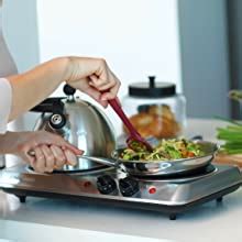Amazon Ovente Bgi S Countertop Infrared Double Burner W Electric Hot Plate And