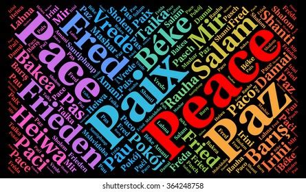 Peace Word Cloud Different Languages Stock Illustration