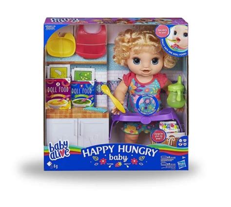 Hasbro Baby Alive Happy Hungry Baby Blonde Curly Hair Nurture Doll Lazada