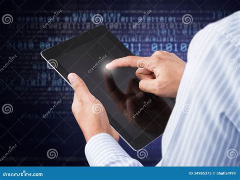 Businessman Holding Digital Tablet Stock Image Image Of Computers