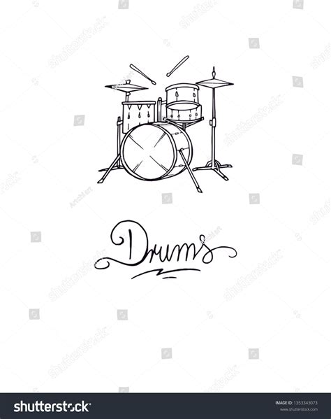 Drums Outline Music Instrument Logo Illustration Stock Vector Royalty