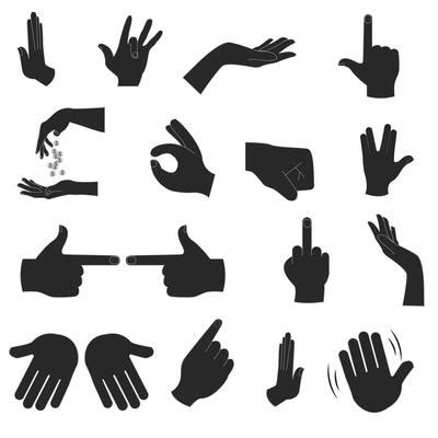 Middle Finger Silhouette Vector Art, Icons, and Graphics for Free Download