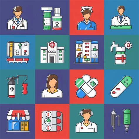 A Poster With A Group Of Medical Icons Including Medical And Medical