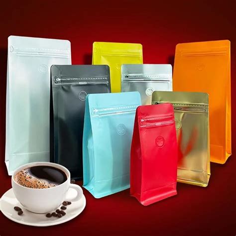 Wholesale Square Bottom Coffee Packaging Bag With One Way Valve High