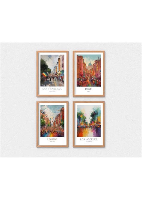 Set Of Pride Prints Subtle Queer Art Lesbian Art Print Pride Parade Art Painting Lgbt Art
