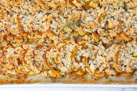 Delicata Squash Bake With Cider Reduction And Parmesan Bread Crumbs A Zest For Life