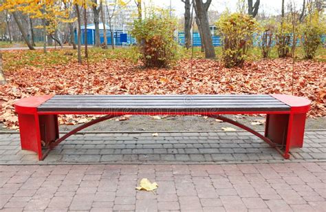 Bench in autumn park stock image. Image of brown, outdoor - 238806191