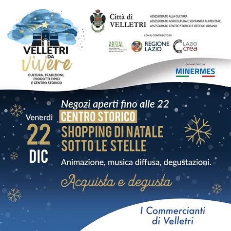 Velletri Da Vivere Venerd Dicembre Nel Centro Storico Shopping