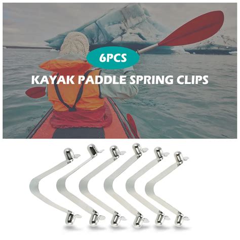 6pcs M2165 Kayak Paddle Spring Clips Tent Pole Clips Push Button Spring