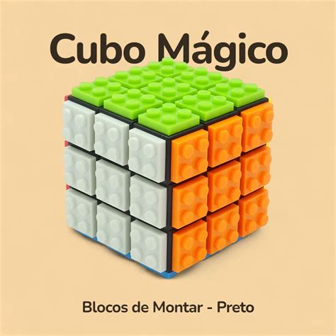 Jogo De Montar O Cubo Magico - Cubo Mágico com Blocos de Montar - Desafio e Criatividade