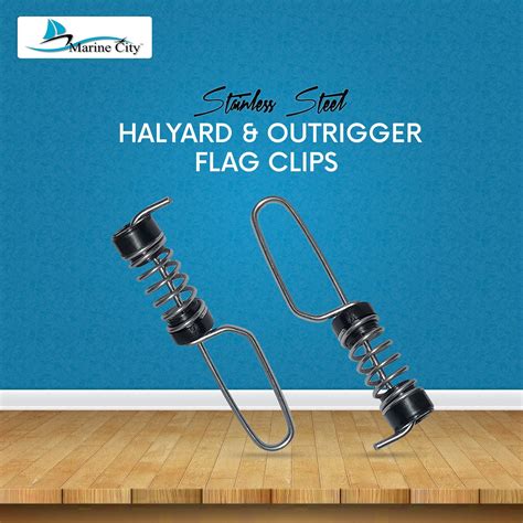 Marine City Stainless Steel Deluxe Antenna Flag Clips (2 Pcs) – Marine