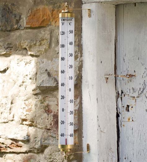 Extra Large Brass Thermometer Wind And Weather