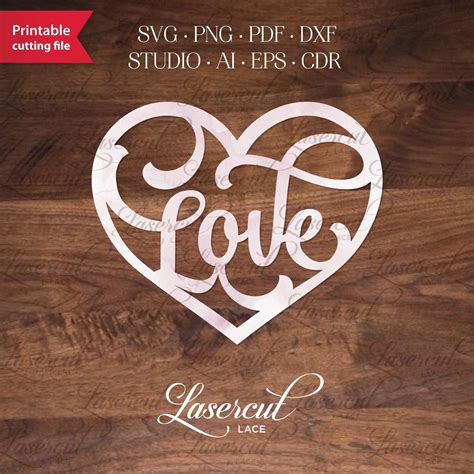 Love Heart Svg Dxf Cutting File Vector Valentines Etsy