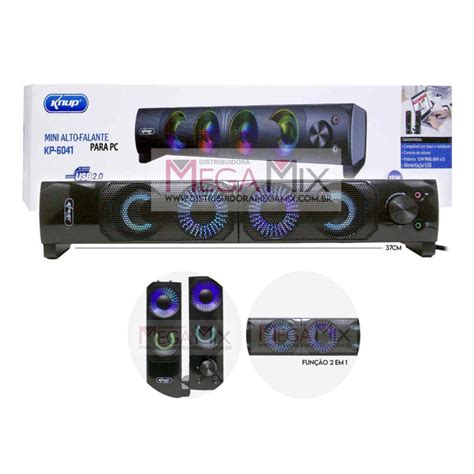 Caixa De Som Para PC 12W KP 6041 Knup Mega Mix