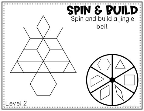 Christmas Spin Build Pattern Block Games Math Center Shape