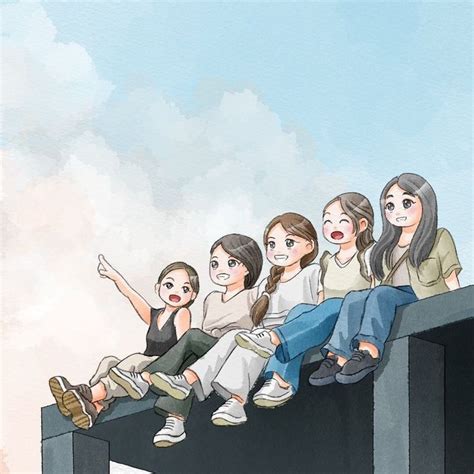 pin  tesha islam  friend friends illustration  friends