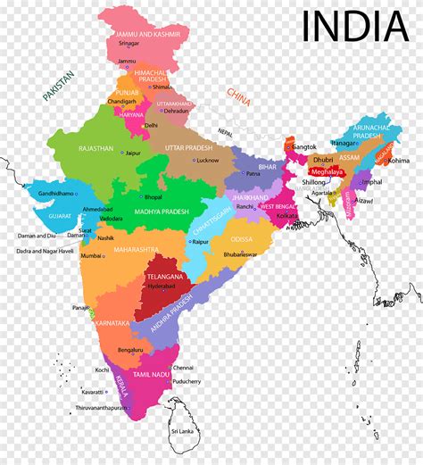 States And Territories Of India Map India Map World Location Png