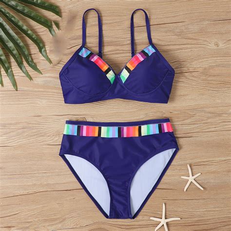 Utsjkr Savings Plus Size Bikini Sets For Women Adjustable Spaghetti Straps Push Up Swimsuits Two